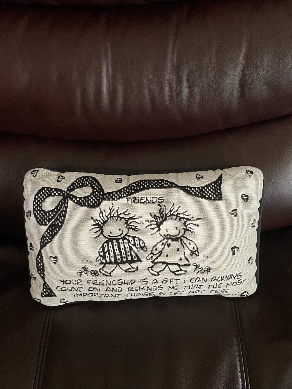 Friendship Embroidered Pillow